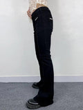 Stetnode Low Rise Studded Elastic Flare Jeans