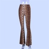 Stetnode High Waist Leopard Tiger Print Flare Leggings 2024 Women Design Sexy Trousers Club Flare Legs Pants Casual Women ClothingChristmas Gifts