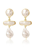 Stetnode Baroque Irregular Faux Pearl Linked Earring