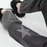 Stetnode Women's Star Patch Diamond Jeans