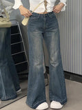 Stetnode Vintage High Rise Raw Trim Flare Jeans