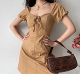 Stetnode Western Khaki Tie Dress ~