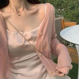 Stetnode 4Xl Sweet Cardigan Women Harajuku Sunscreen Shirts Korean Streetwear All Match Loose Casual Sun Protection Blouse Tops