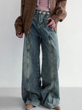 Stetnode Vintage Wash Cut Design Boyfriend Jeans