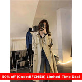 cute casual outfits for fall Black Trench Coat Women's Mid-Length 2024 Spring and Autumn Korean Style Loose Casual British Style Small Spring and Autumn Coat