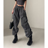 Stetnode Y2K Cargo Pants Women Streetwear High Waist Baggy Drawstring Joggers Sweatpants Loose Casual Oversize Wide Leg Trousers