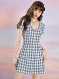 Stetnode College Plaid Pleat Dress ~