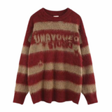 Stetnode Women's Vintage Striped Mink Sweater