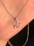 Stetnode Silver Hollow Out Star Charm Necklace