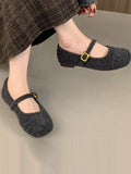 Stetnode Shallow Cut Split-Joint Square-Toe Flat Shoes Mary Janes