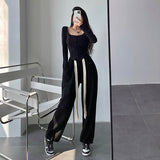 Stetnode back to school spring outfit Alexa Solid Color High Waist Loose Drawstring Sweatpants