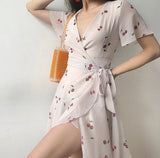 Stetnode 60s Style Cherry Wrap Dress