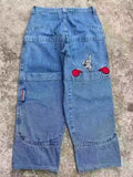 Stetnode Vintage Trendy Full Embroidery Boyfriend Jeans