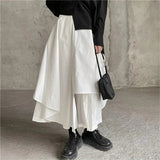 Stetnode Gothic Asymmetrical Cargo Skirts Women Streetwear Punk Irregular High Waist A Line Pleated Skirt Korean Hip Hop Midi Skirt