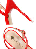 Stetnode Belt Buckle Pointed-Toe Shiny Split-Joint Pumps Sandals