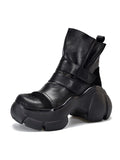 Stetnode Platform Hook&Loop Round-Toe Boots