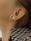 Stetnode 2pcs Faux Pearl Decor Cuff Earring