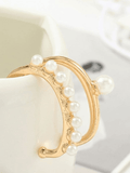 Stetnode 2pcs Faux Pearl Decor Cuff Earring