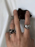 Stetnode 2pcs Heart Decor Cuff Ring