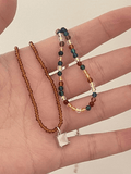 Stetnode 2pcs Y2K Beaded Necklace