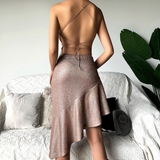 Stetnode Women's Glitter Sexy Backless Slip Dress