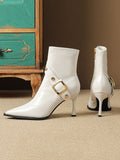 Stetnode Pointed-Toe Split-Joint Boots Pumps