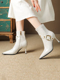 Stetnode Pointed-Toe Split-Joint Boots Pumps