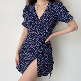 Stetnode Gwyneth Navy Wrap Dress