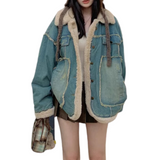 Stetnode Women''s Winter Warm Stitched Denim Coat