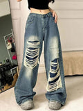 Stetnode Vintage Ripped High Rise Ripped Jeans