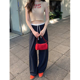 Stetnode Elegant Striped Suit Pants Women Streetwear Patchwork Wide Leg Pants Office Ladies Korean High Waist Baggy Trousers New