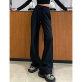 Stetnode Sweatpants Women Streetwear Patchwork Black Joggers Korean High Waist Wide Leg Pants Fashion Baggy Straight Trousers New