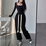 Stetnode back to school spring outfit Alexa Solid Color High Waist Loose Drawstring Sweatpants