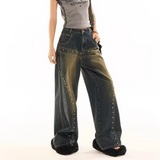 Stetnode Women's Retro Distressed Stud Jeans