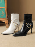 Stetnode Pointed-Toe Split-Joint Boots Pumps