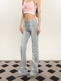 Stetnode back to school spring outfit Jen Denim Blue Washed Vintage Slim Gradient Micro Flared Jeans Pants