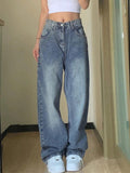 Stetnode Pocket Design Blue Wash Boyfriend Jeans 0530