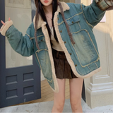 Stetnode Women''s Winter Warm Stitched Denim Coat