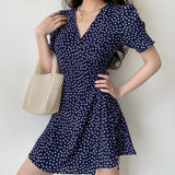 Stetnode Gwyneth Navy Wrap Dress