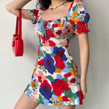 Stetnode Fleur Art Puff Dress