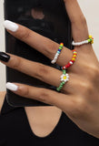 Stetnode 4Pcs Floral Beads Ring