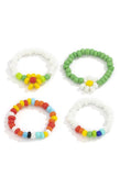 Stetnode 4Pcs Floral Beads Ring