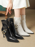 Stetnode Pointed-Toe Split-Joint Boots Pumps