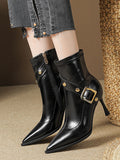 Stetnode Pointed-Toe Split-Joint Boots Pumps