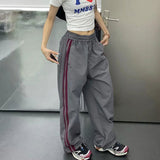 Stetnode Y2K Striped Sweatpants Women Oversized Cargo Pants Streetwear Baggy Wide Leg Joggers Bf Hip Hop Casual Sports Trousers New