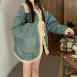 Stetnode Women''s Winter Warm Stitched Denim Coat