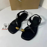 Stetnode Woman’s Black Pinch Toe Flat Slipper Chic Cross Buckled Sandals 2024 Summer Female Comfortable Flip Flop Flatform Sandals