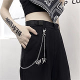 Stetnode Harajuku Hollow Out Wide Leg Pants Women Chain High Waist Straight Trousers Spring Hip Hop Streetwear All Match Trousers