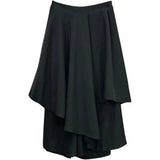 Stetnode Gothic Asymmetrical Cargo Skirts Women Streetwear Punk Irregular High Waist A Line Pleated Skirt Korean Hip Hop Midi Skirt