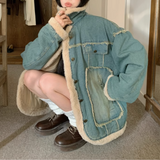 Stetnode Women''s Winter Warm Stitched Denim Coat